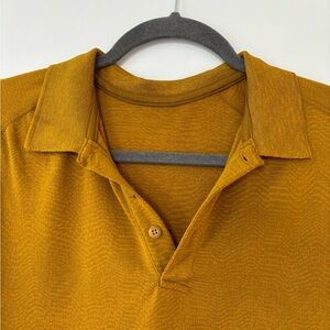 Lululemon Men’s Metal Vent Tech Polo Shirt Yellow (Mustard) Size Large L